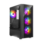 PC POWER PG400 SPIDER WEB CRYSTAL Black ATX ARGB Gaming Casing 